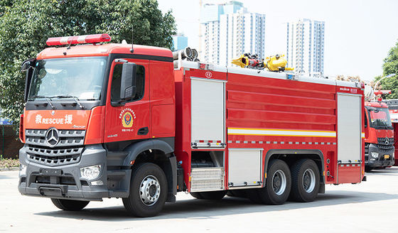 Xe cứu hỏa hạng nặng 16T Mercedes-Benz với máy bơm nước và màn hình