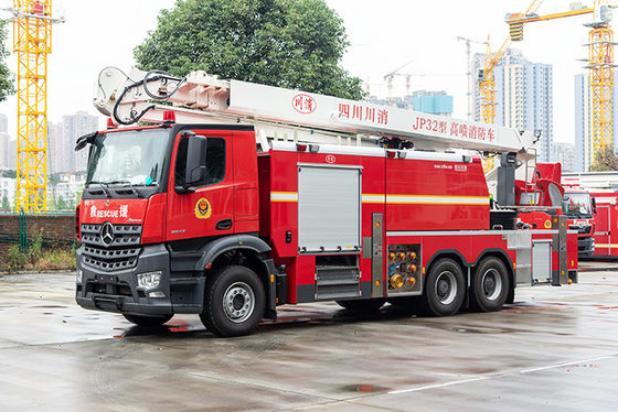 Xe cứu hỏa trên không của tháp nước Mercedes Benz 32m với nước và bọt 7T