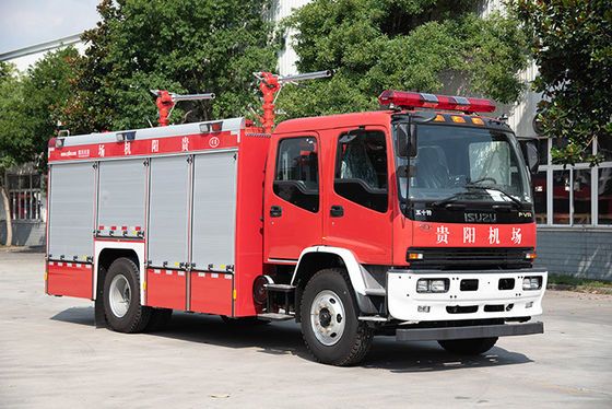 ISUZU 4000Kgs Bột hóa chất khô Xe cứu hỏa đặc biệt với cabin hàng Doube